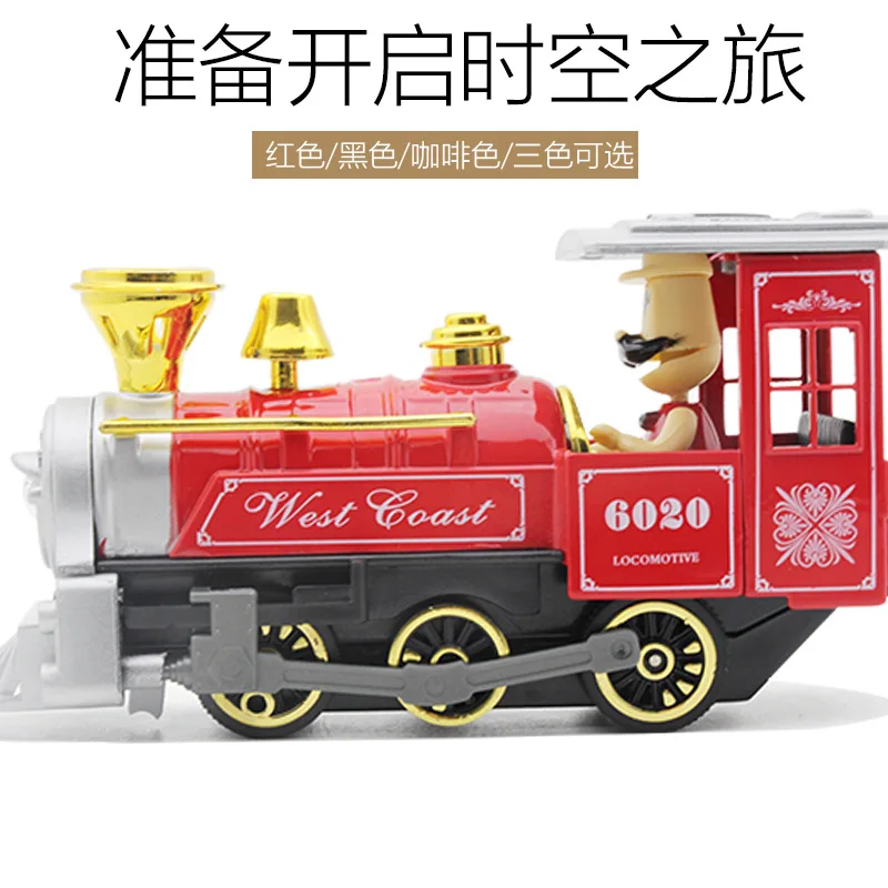 

Retro Alloy Train Model Children Alloy Toy Train Model Sound And Light Warrior Steam Train Model