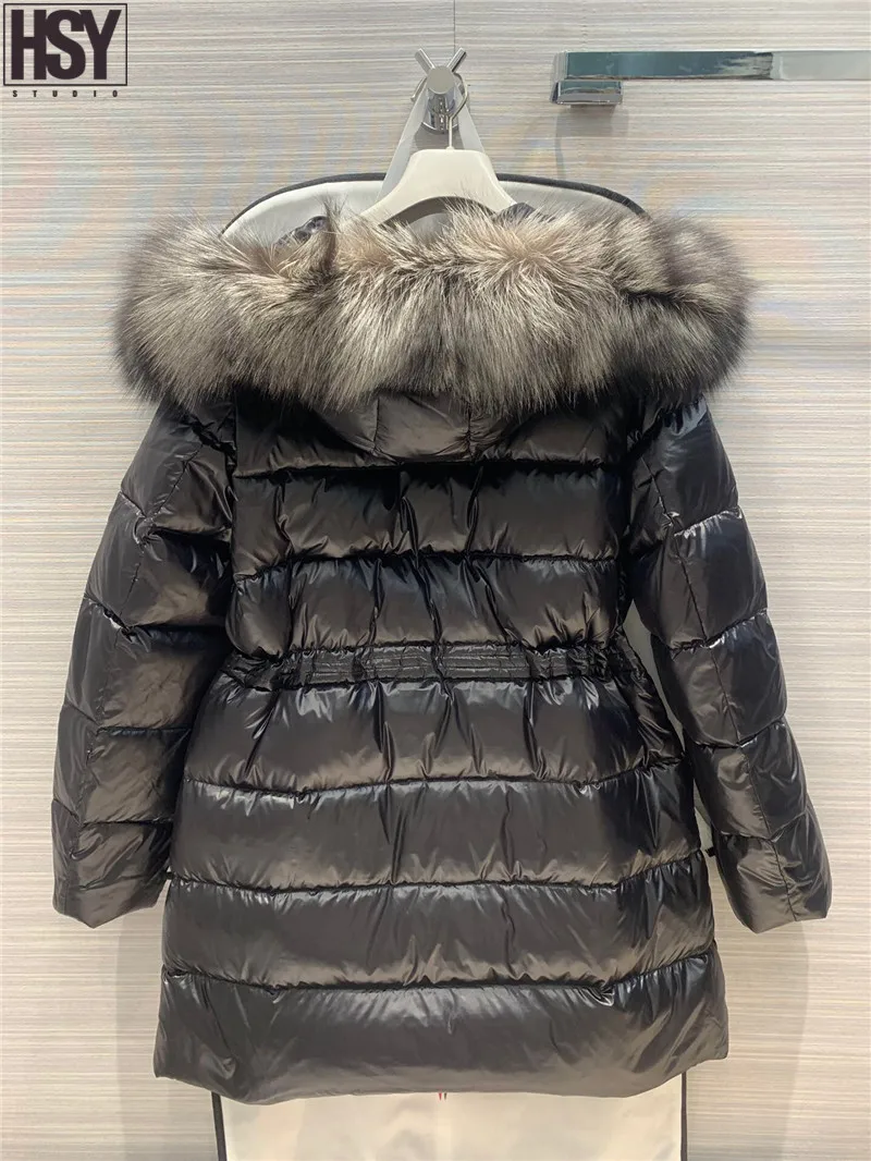 【HSY】2019 зимняя новинка женский большой меховой воротник из серебристой лисы 90%