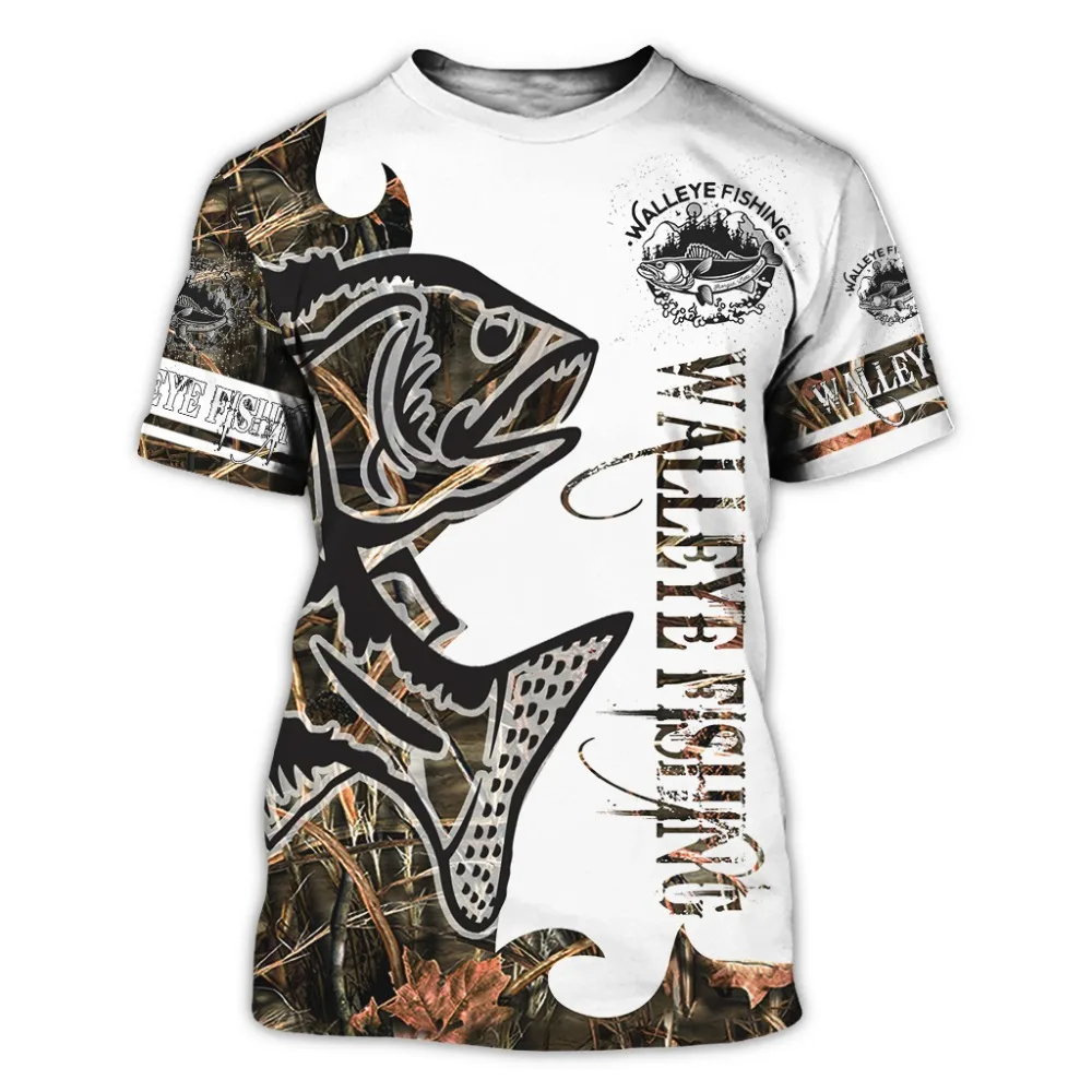 

Beautiful Fishing Camo 3D Printed Men T-shirt Harajuku Fashion Short Sleeve Shirt Summer Streetwear Oversized T Shirt