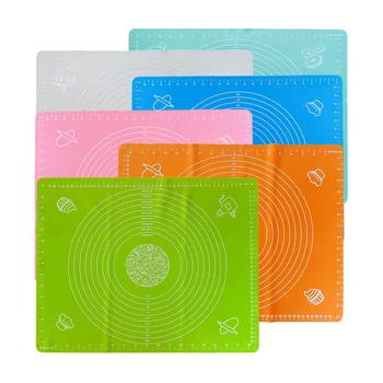

1pcs Dough Pad Cake Mat With Scale Silicone 50X40CM Pure Color Kitchen Accessories Multi Purpose Baking Tools