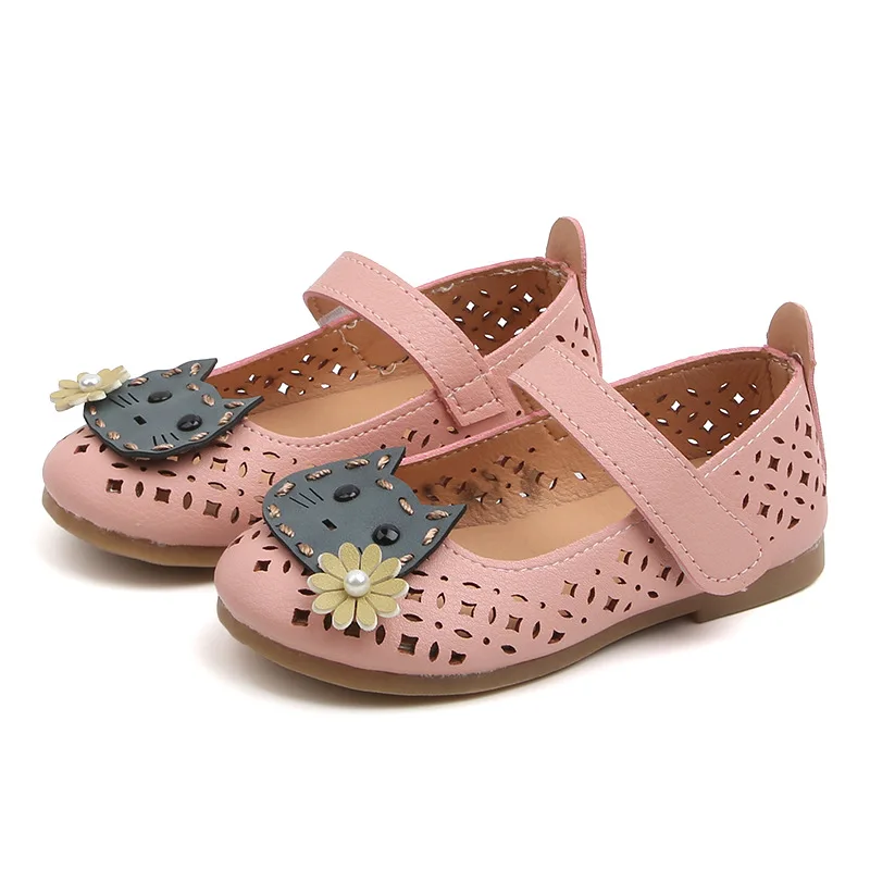 Sapato feminino; модная обувь на плоской подошве; детская обувь для девочек; сандалии для отдыха; мягкий светильник; детская обувь принцессы с геометрическим рисунком - Цвет: Pink