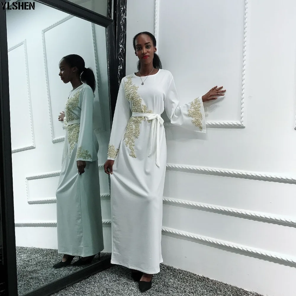 2020 Eid Mubarak Abaya Dubai Muslim Dress Women Embroidery Ramadan Robe Kaftan Islamic Clothing African Dresses Abayas for Women 32