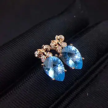 

natural And Real Topaz gemstone earrings S925 silver earrings women fashion earrings New year gift
