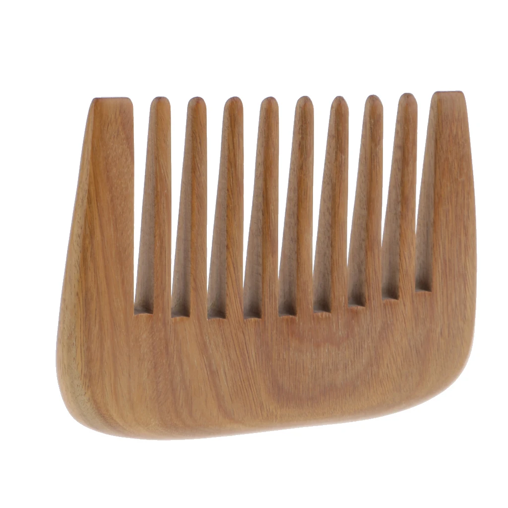 Wooden Comb Hair Pick Wide Tooth Pocket Hair Comb Hair Detangling Comb Hair Massager Brush Green Sandalwood