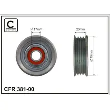 Ролик п/клин. ремня Mazda 3 1.4/1.6L 03 caffaro 381-00