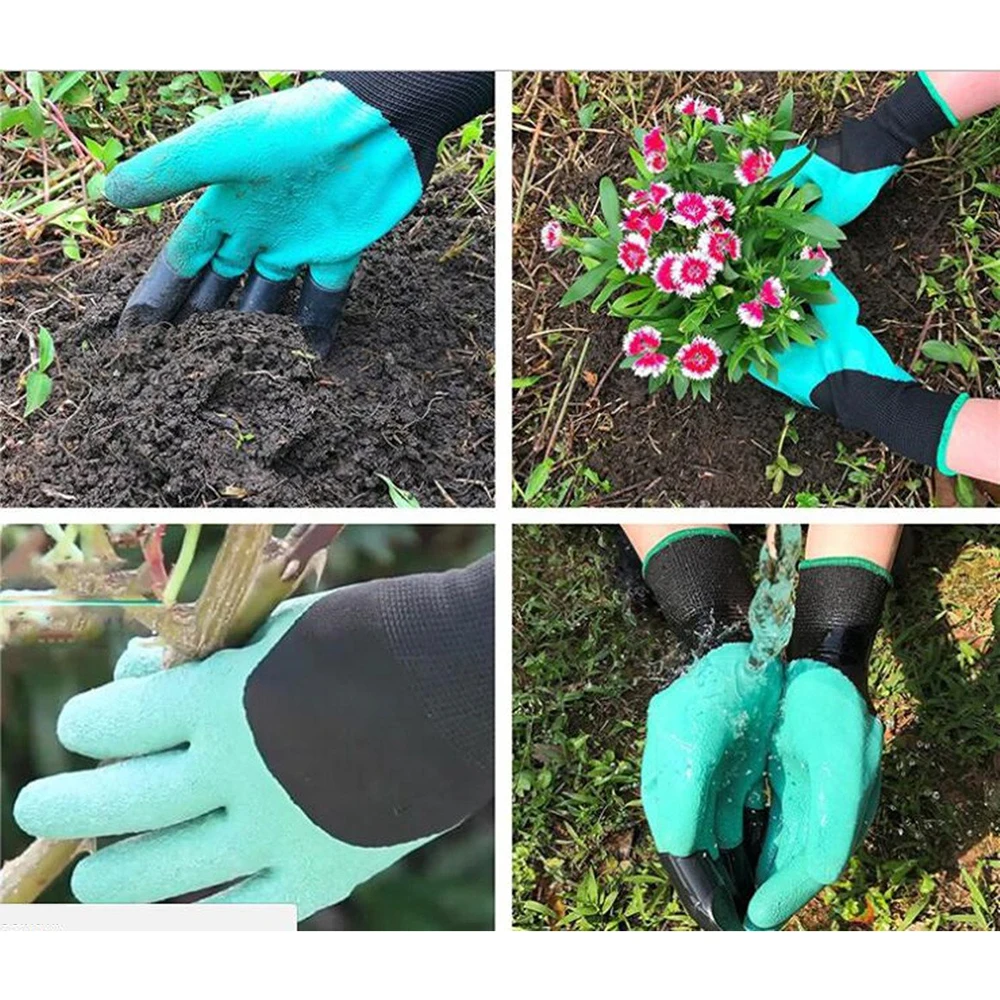 Перчатки Водонепроницаемые садовые перчатки с когтями для копание рассада