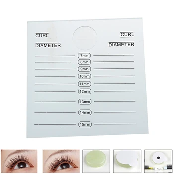 

2 in 1 Acrylic False Eyelashes Stand Pad Pallet Lashes Holder with Tick Mark Fake Lashes Extension Essential Tool 7-15mm