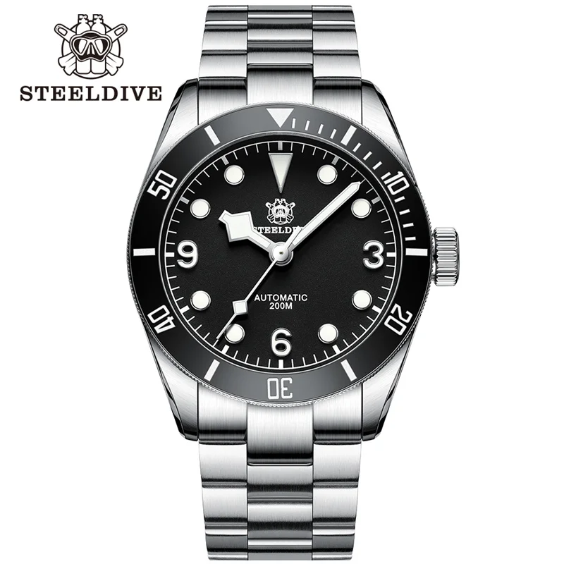 Мужские часы для дайвинга STEELDIVE 1958 автоматические с автоподзаводом сапфировые 316L