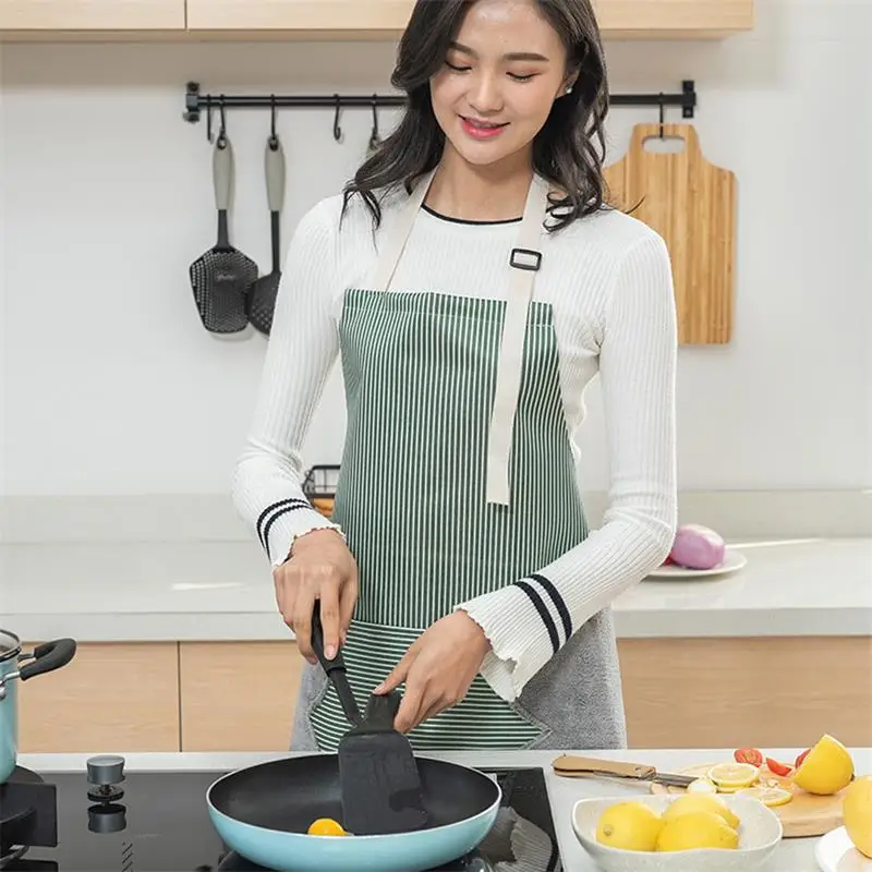 Men Women Home Cooking Apron Waterproof & Oil-Proof Hand Erasable Oxford Cloth Apron Adjustable Buckle Big Pocket Cleaning Tools