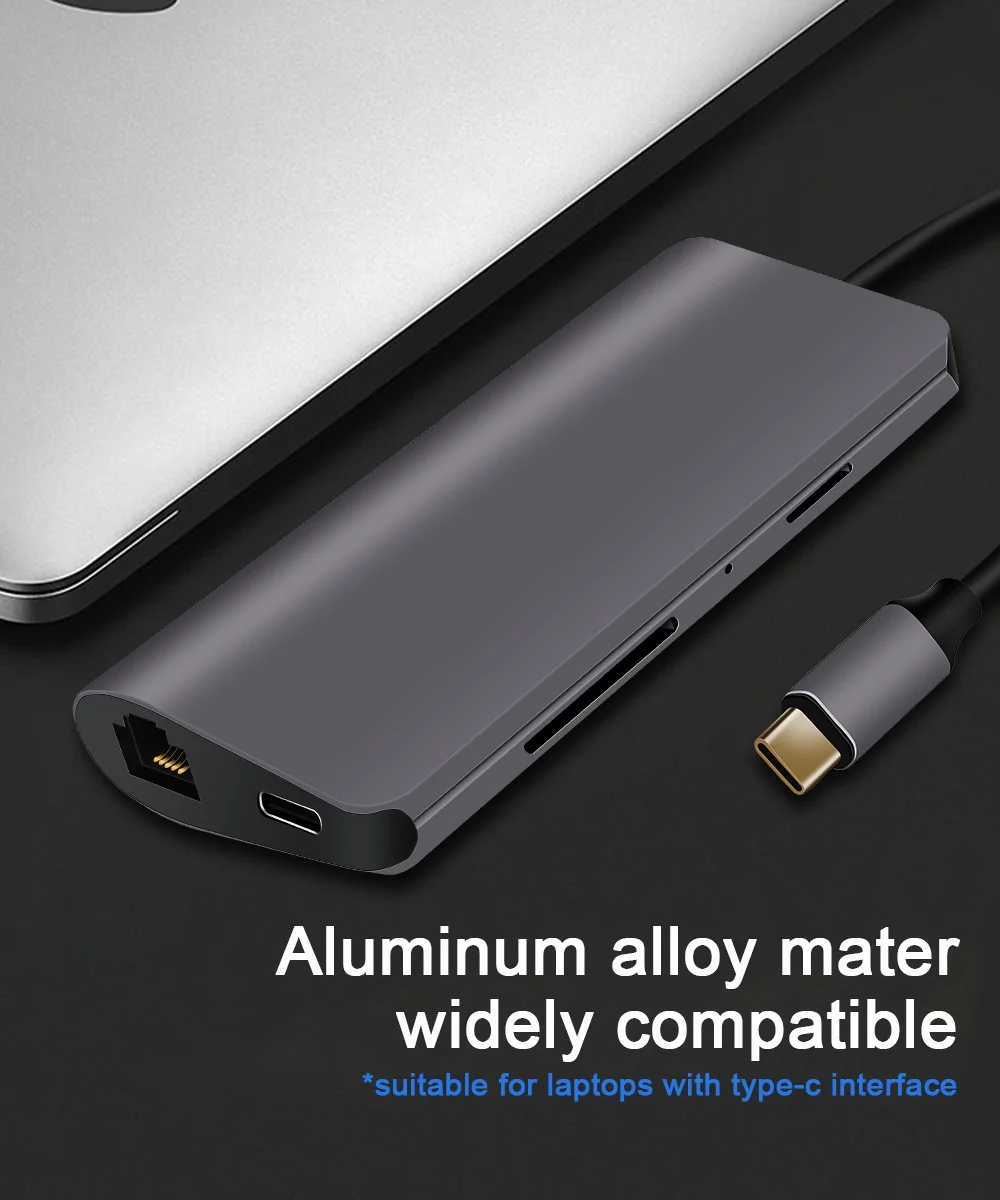 USB концентратор типа c 3,1 к HDMI 4K USB 3,0 RJ45 VGA адаптер с зарядка PD для MacBook Pro samsung Galaxy S9 usb c концентратор Thunderbolt3
