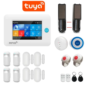 

Tuya Smart life APP Remote Control WiFi GSM GPRS Home Alarm system 4.3 inch Touch Screen For Home Security