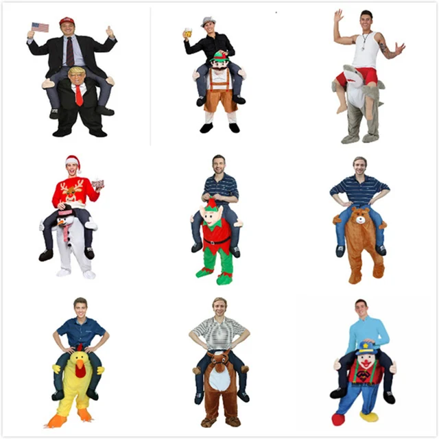 Funny Cosplay Donald trump Pants Halloween Party Costumes Horse Ride On Clothes Carry Back Novelty Mascot Outdoor Toys 1
