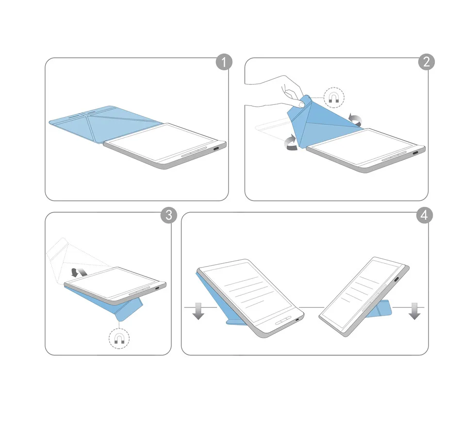 polegadas, couro pu premium, multiângulo, origami, com