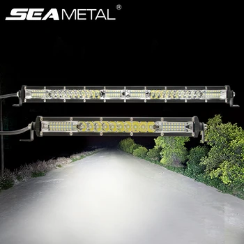 

SEAMETAL Slim 10''20inch 12V 24V Led Light Bar Spot Flood Combo Led Work Light For ATV Trucks Tractor Driving Light Car Styling