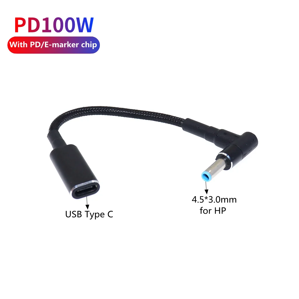 Переходник с разъемом типа C на 4 5x3 0 мм 100 Вт USB PD кабель для быстрой зарядки