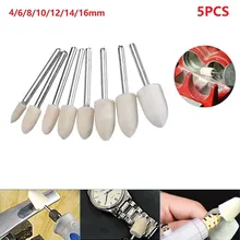 Schacht – roue de polissage montée sur feutre de laine, 5 pièces, pour perceuse, outil rotatif, tige de 3mm, Dremel, outil rotatif, 3Mm, expédition rapide