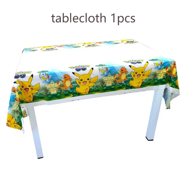 Pokemon Birthday Party Tool Props Straw Banner Baby Shower Party Supplies Wedding Balloon Decoration Pikachu Topper Boy Surprise Tablecloth