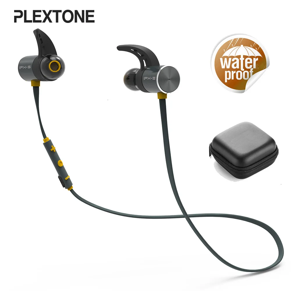 Беспроводные наушники Plextone версия BX343 Bluetooth IPX5 водонепроницаемые наушники гарнитура наушники с микрофоном для IPhone Xiaomi - Цвет: Yellow