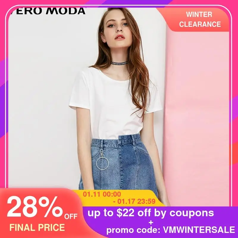 Vero Moda футболка женская Женский Круглый вырез многоцветный Базовый стиль