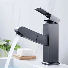 304 Stainless Steel Cold and Hot Faucet Poll Out Bathroom Washbasin Scalable Retractable Mixer Tap Faucet Bathroom Accessories