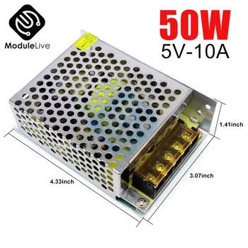 

DC 5V 10A 50W Power Supply Lighting Transformer For LED Strip Light Switching Power Adapter Driver Tools