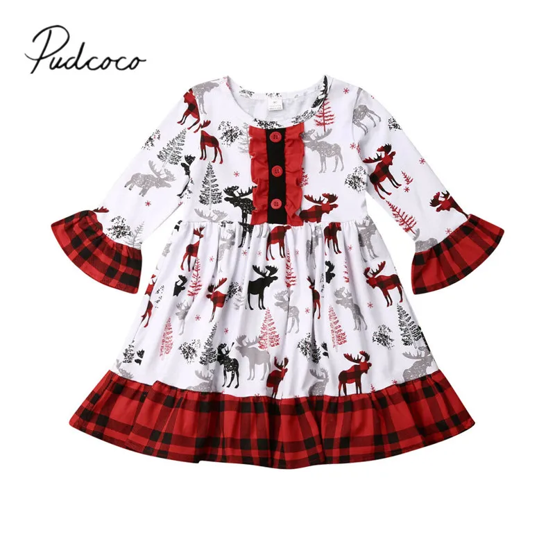 2019 г. Весенне-осенняя одежда для малышей зимнее рождественское платье принцессы