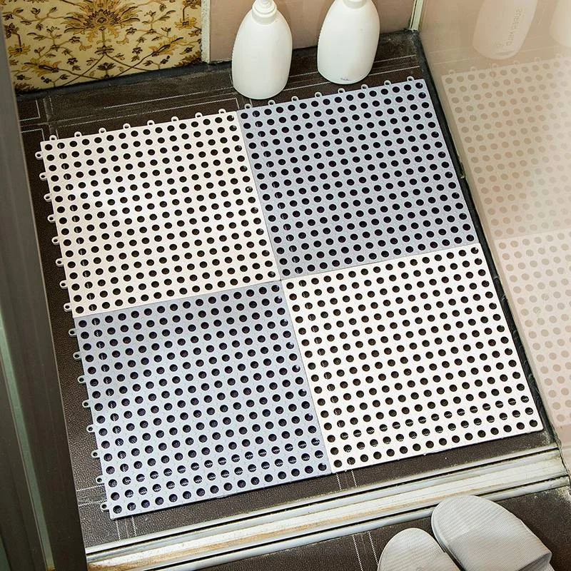 

2/4 pcs Non-slip Bath Mats Bathroom Square PVC Bathmats Home Kitchen Floor Mats For Toilet Bathroom Carpet Shower Mat Bath Rug