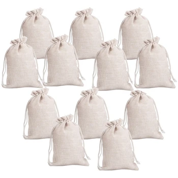 

12Pcs Small Cotton Drawstring Bags Reusable Muslin Cloth Gift Candy Favor Bag Jewelry Pouches for Wedding DIY Craft Soaps Herbs