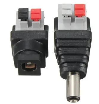 

Jiguoor DC Power Male Female 5.5*2.1mm Connector Adapter Plug Cable Pressed for LED Strips 12V