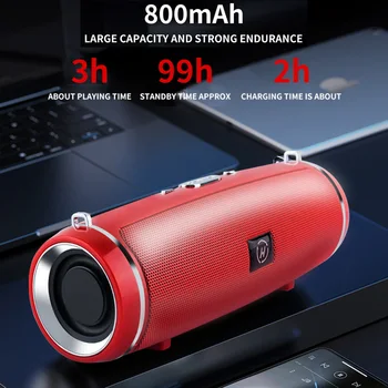 

Portable Mini Bluetooth Speaker with AUX/USB/TF Card Slot Dual Driver Wireless Speaker with Shoulder Strap