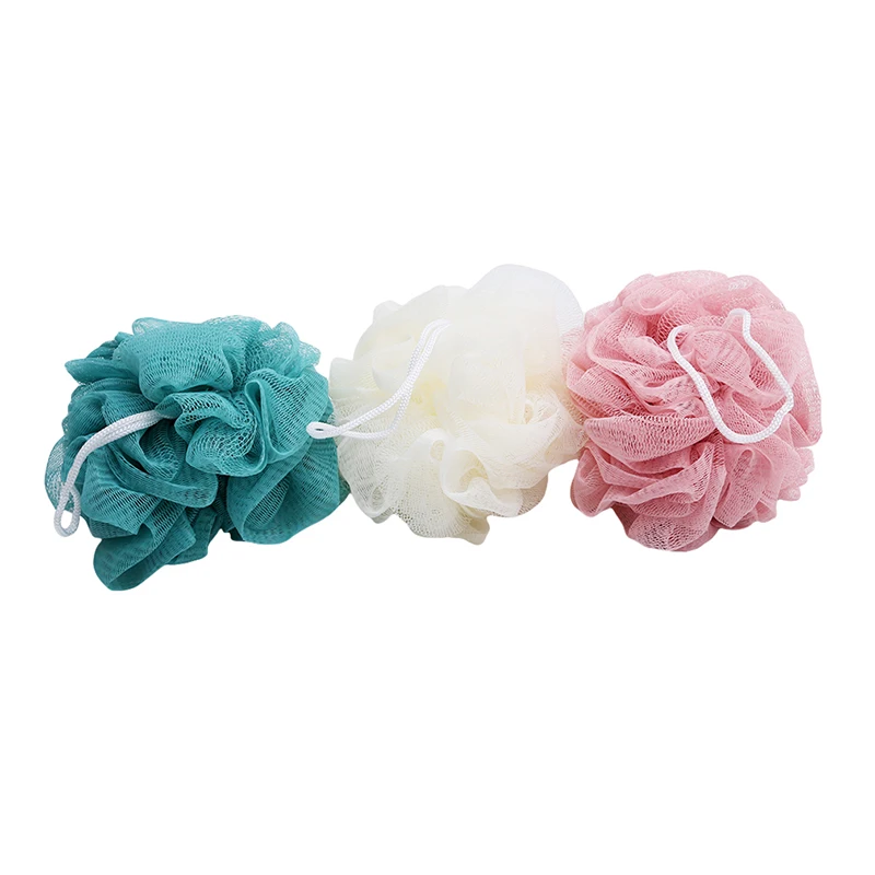 3pcs/pack Bath Ball Bath Flower Body Cleaning Scrubber Mesh Shower Wash Sponge Bathroom Accessories Sauna Bath