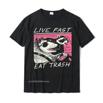 빨리 라이브! 쓰레기를 먹어! T-Shirt Hot Sale New T 셔츠 Camisas Hombre For Men 코튼 탑스 티셔츠 하라주쿠