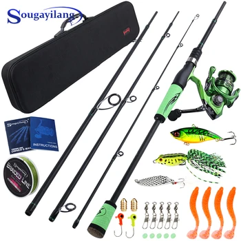 

Sougayilang 2.1-2.4M Fishing Rod Combos Carbon Fiber Spinning Fishing Pole Casting Reel Fishing Carrier Bag Lure line Sets Pesca