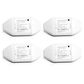 Commutateur universel WiFi intelligent, bricolage, Support Alexa & Google Assistant & IFTTT & SmartThings, télécommande App, paquet de 4 MSS710