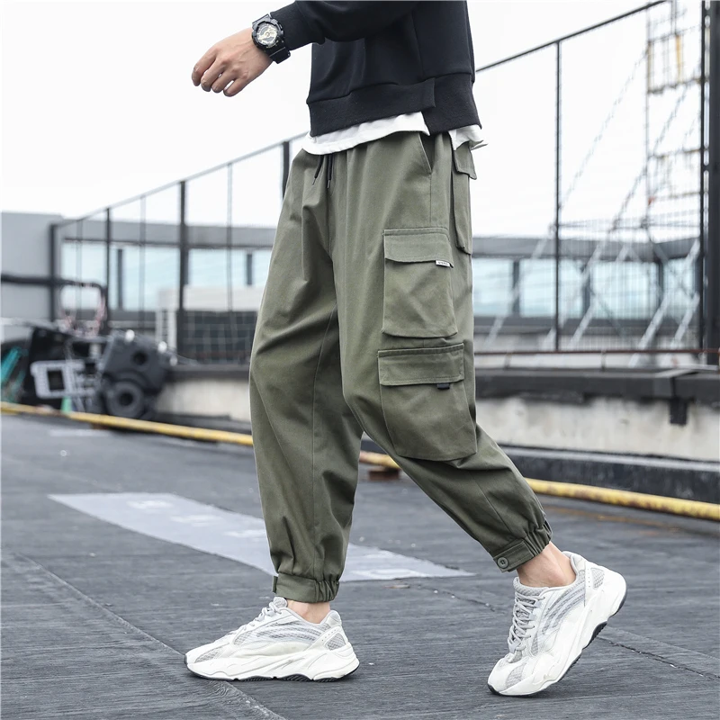 Pantalones Cargo informales para hombre, pantalón de chándal holgado a la  moda, ropa de calle Harajuku, Hip Hop, Harem, color negro, 5XL - AliExpress