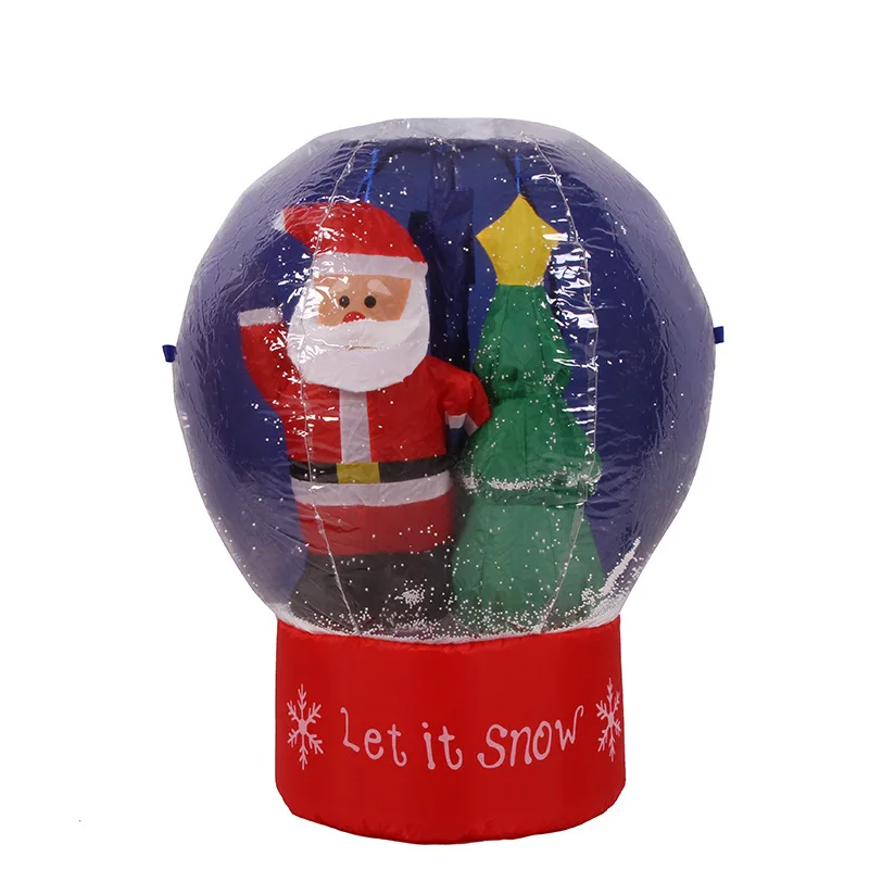 60 см/100 см гигантский Санта-Клаус, Рождественская елка, снежный шар, надувные СВЕТОДИОДНЫЙ игрушки для двора, наружное украшение, украшение для рождественской вечеринки - Цвет: 100cm