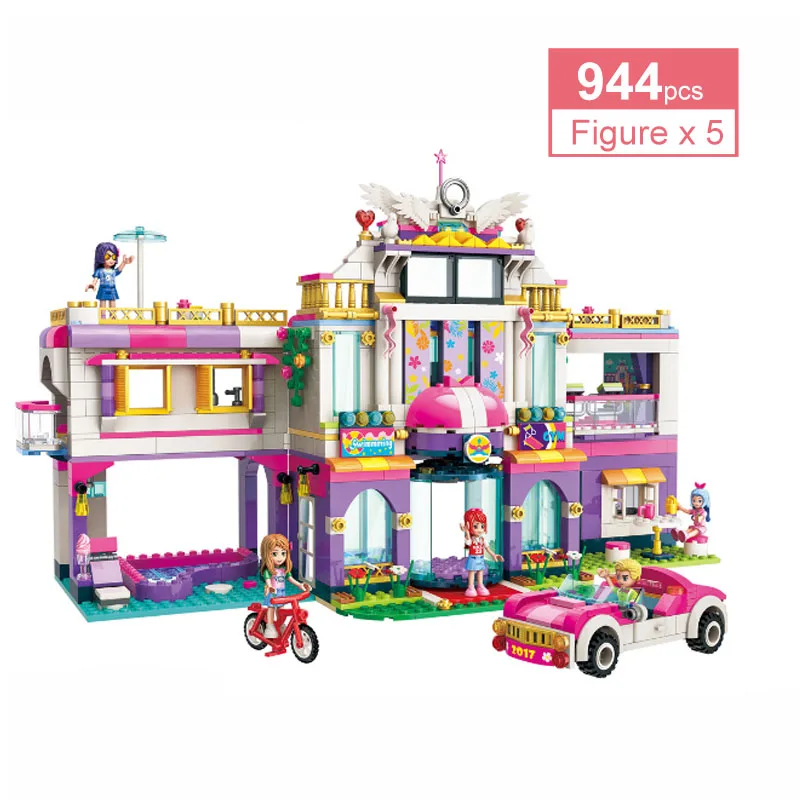 

2017 944PCS Friends Girl City amusement park playground Happy Holiday Villa building blocks 5 figures Bricks Toy Children Gift