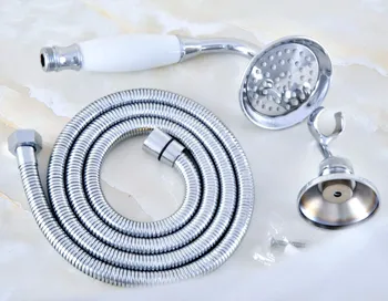 

Polished Chrome Brass Bathroom Telephone Shape Hand Spray Bracket Handheld Shower head 1.5m Hand Held Shower Head Hose mhh030