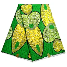 6 ярдов хлопок Анкара воск ткань высокого качества настоящий голландский Сделай Сам зеленый текстиль для леди