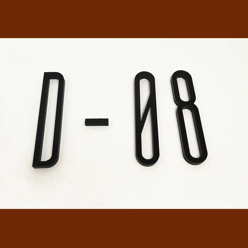 8cm Black Plastic Door Number Stickers Self Adhesive House Number Sign for Apartment Hotel Office Room Address Door Plate