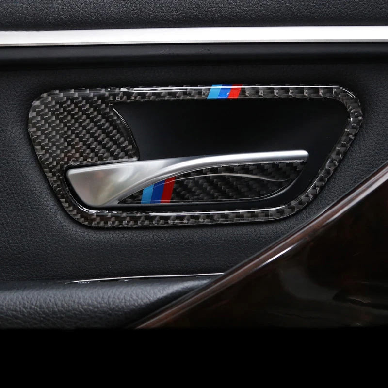 For BMW 3 4 Series 3GT F30 F31 F32 F34 Carbon Fiber Car Interior Door Handle Cover Trim Bowl Stickers Styling accessorY | Автомобили и