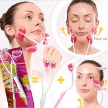 2 в 1, роликовый массажер для лица, для похудения, для удаления подбородка, против морщин, для лица, для похудения, массажный ролик