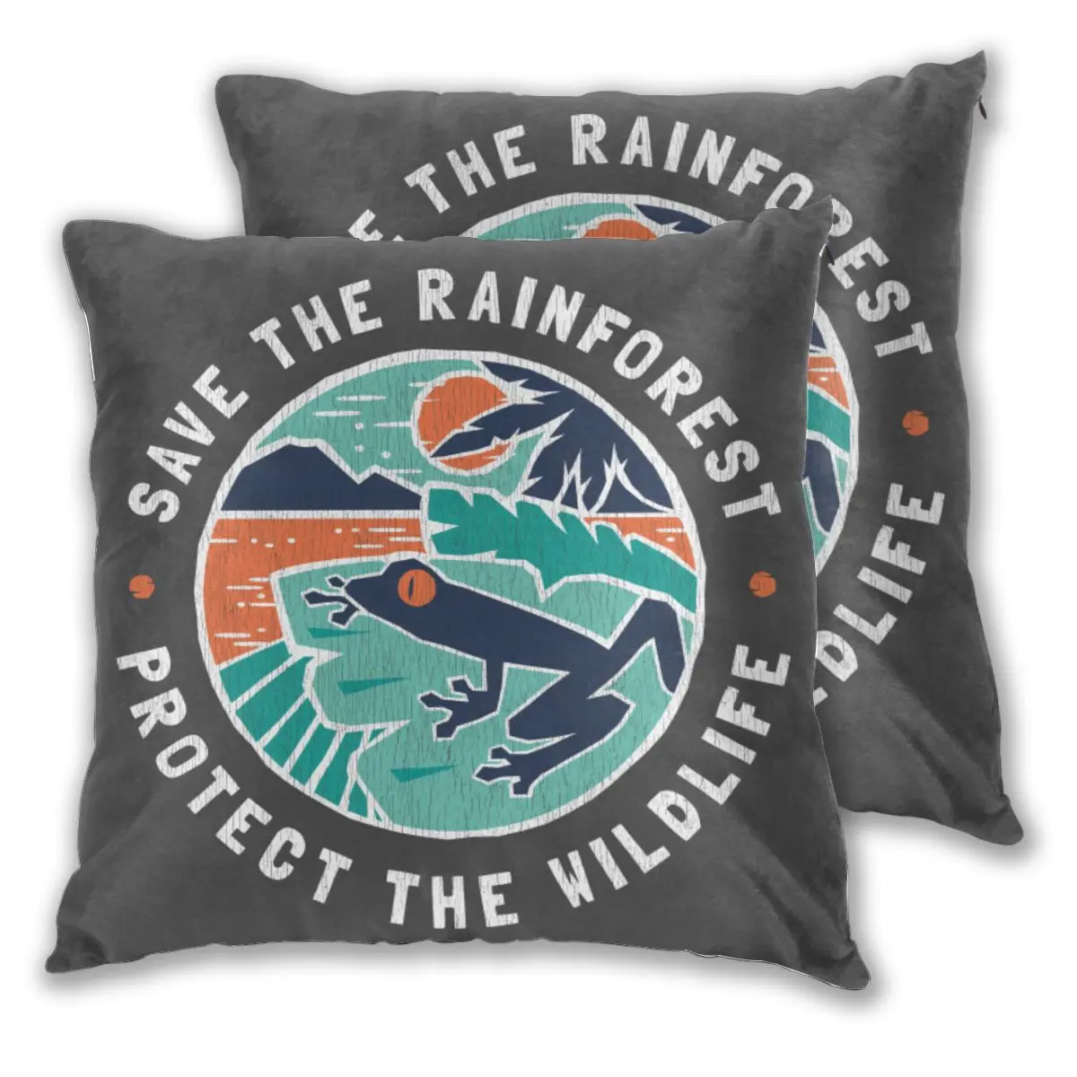 Throw Pillows Case Save the rainforest, Protect the Wildlife sofa