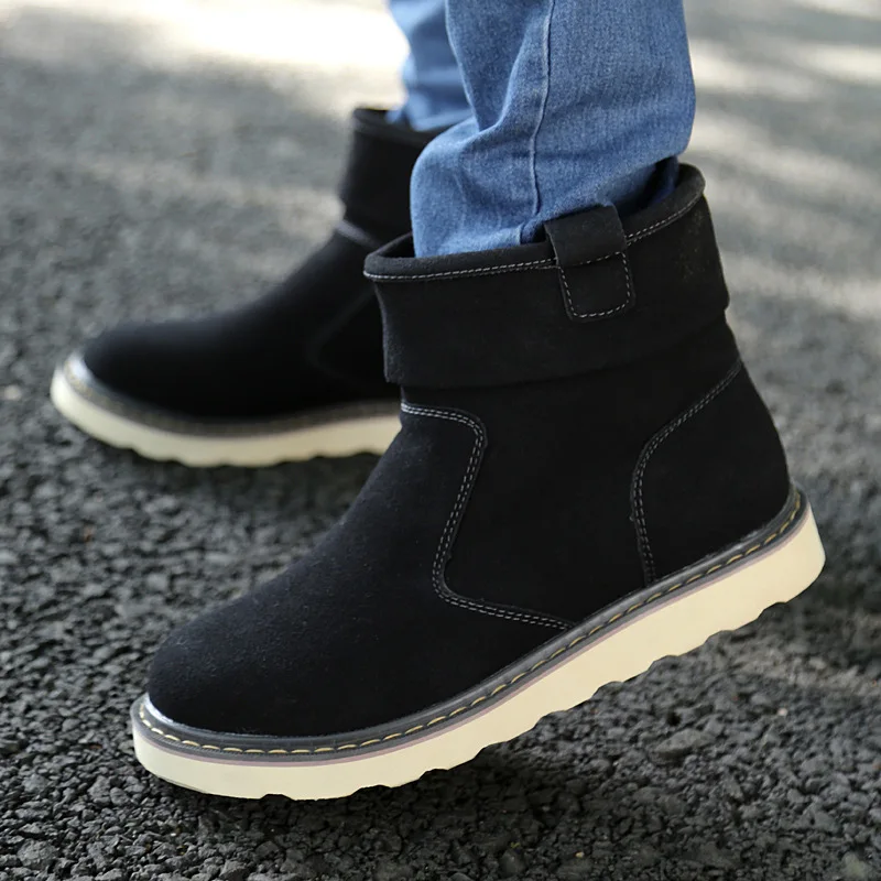 

Winter Snow Boots Men's 2018 New Style Short Boots Korean-style Casual Brushed And Thick Warm High Cotton-padded Shoes Martin Bo