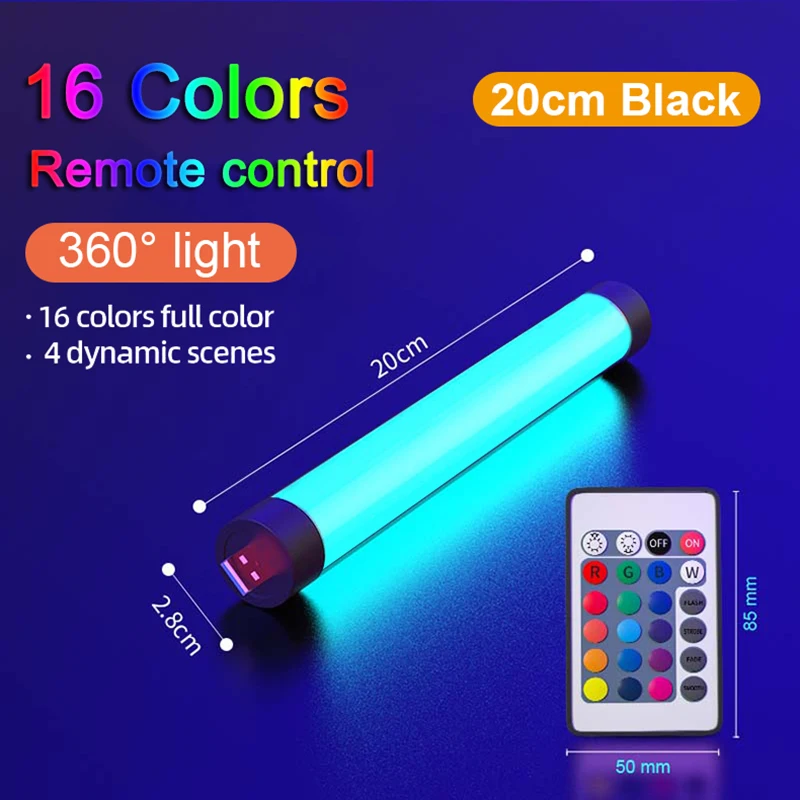 Portable LED Fill Light RGB Lamp Colorful Atmosphere Night Lights Photography Lighting Stick USB Powered Selfie Lamp Live Beauty star wars night light Night Lights