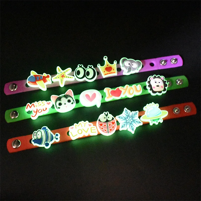 Shoe Decoration Buckle Charm Luminous sn eye lipstick mirror Accessories 1pcs DIY Combination kids gift