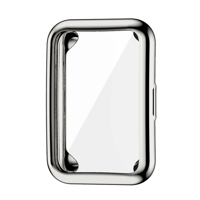 Case for Huawei Watch fit Cover Plated Accessories TPU Bumper All-Around Screen Protector and Bling Case for Huawei Watch fit Silver