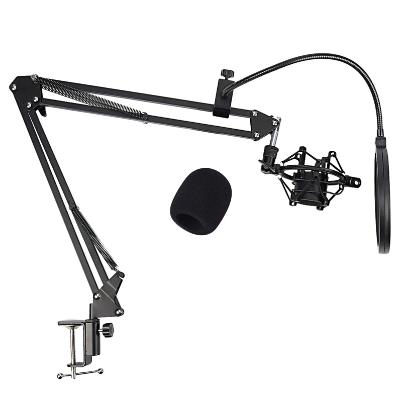 

SEWS-NB-35 Microphone Scissor Arm Stand and Table Mounting Clamp & New Filter Windscreen Shield & Metal Mount Kit