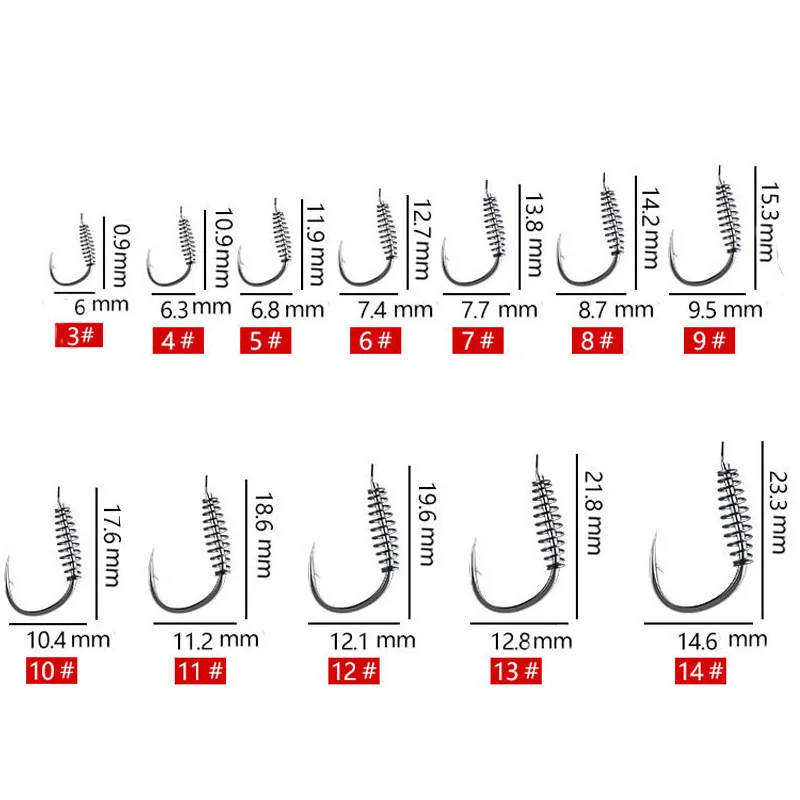 10PCS/Bag High Carbon Steel With Spring And Hole Fish Hooks Barbed Carp Fishing  Hooks Fishing Gear Accessories