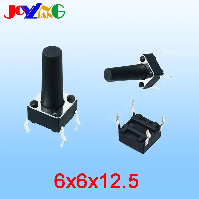 

JOYING LIANG Black 6*6*12.5MM Vertical Four-foot Touch Switch 4-PIN Micro Key Switch 6x6x12.5mm Copper Foot